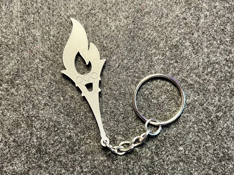 Eiffel Tower Torch Keychain Flat Version