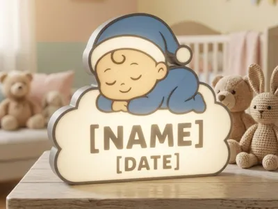 Personalized Baby Cloud Night Lightbox