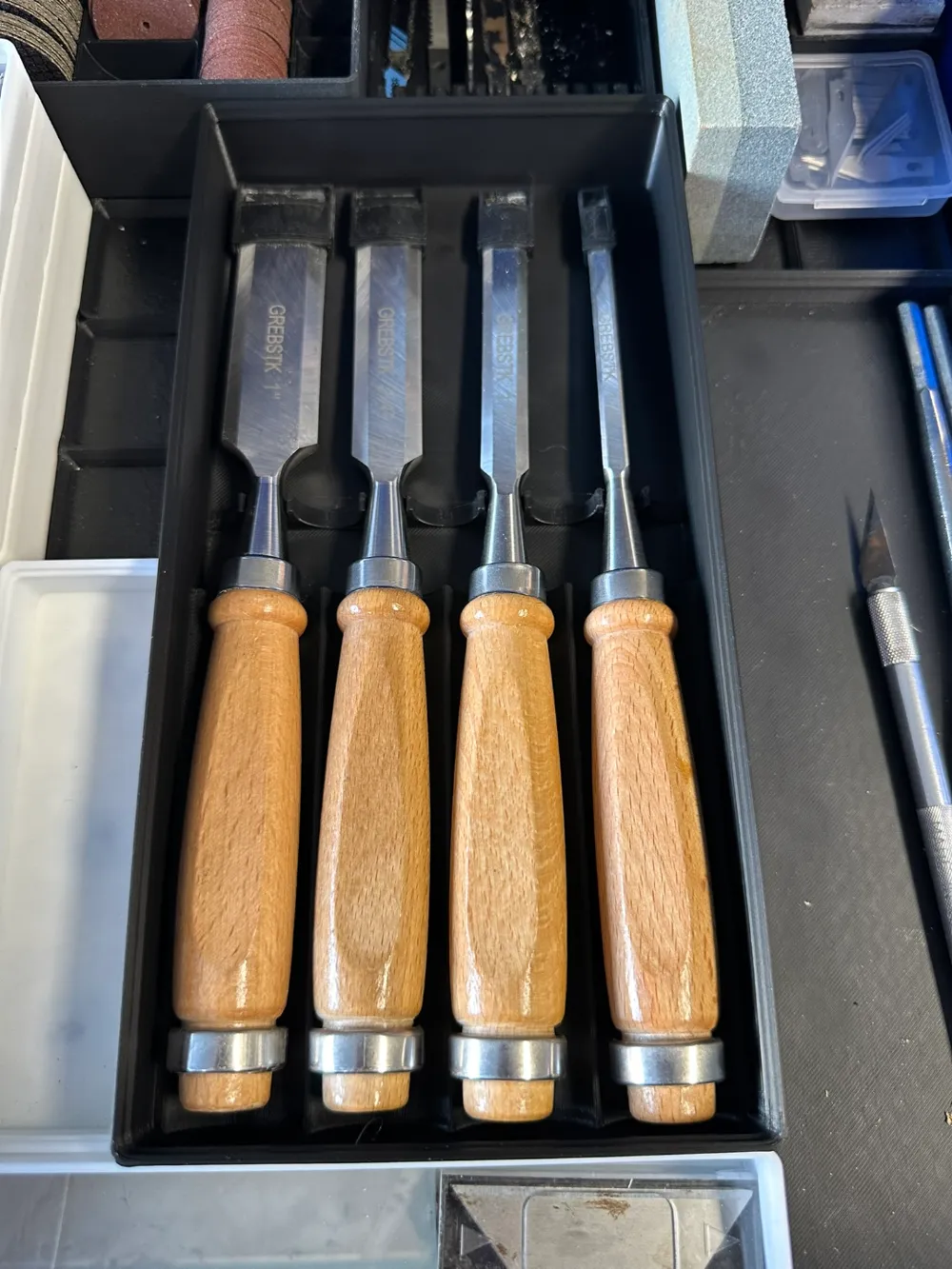 Chisel 4 slot Holder 3x6 Gridfinity by AbombDesigns - MakerWorld