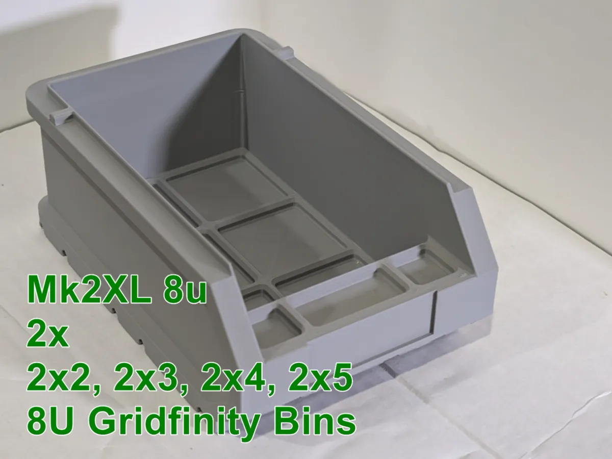 Binfinity Mk2XL (2u wide) for 8u Gridfinity bins - Free 3D Print Model ...