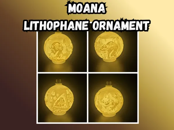 Ornement de Noël lithophanie Moana
