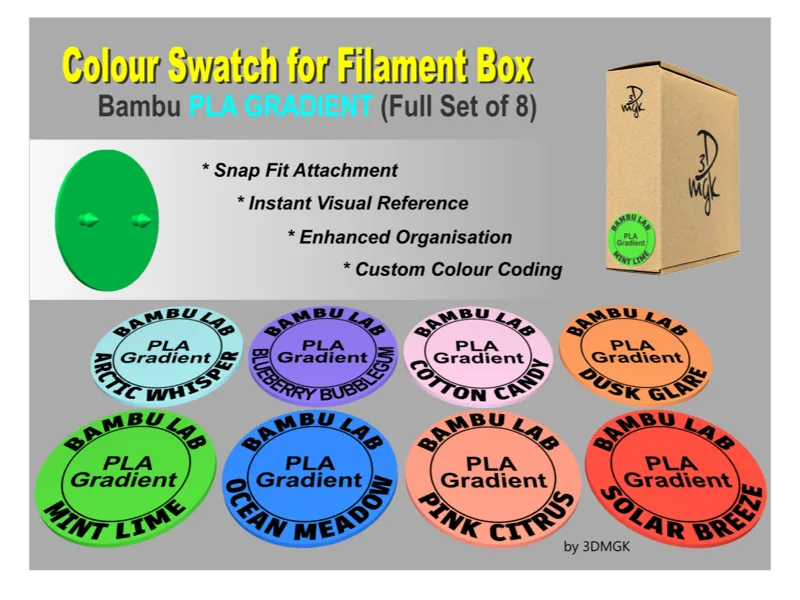 Filament Box Swatch - Bambu PLA GRADIENT