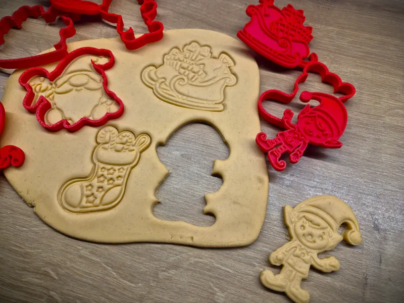 Christmas Cookie Cutters – Elf, Santa & Stocking
