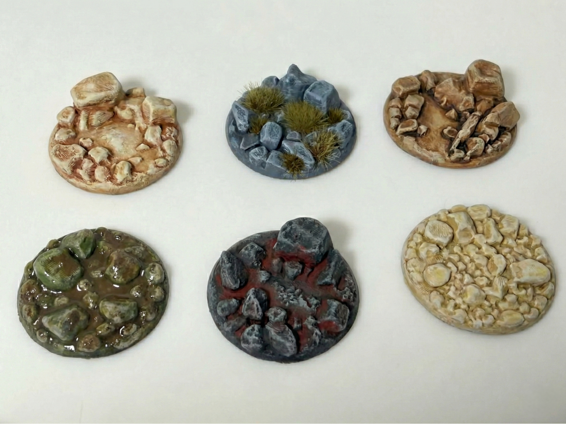 6x Stone Miniature Bases  | 28mm and 32mm