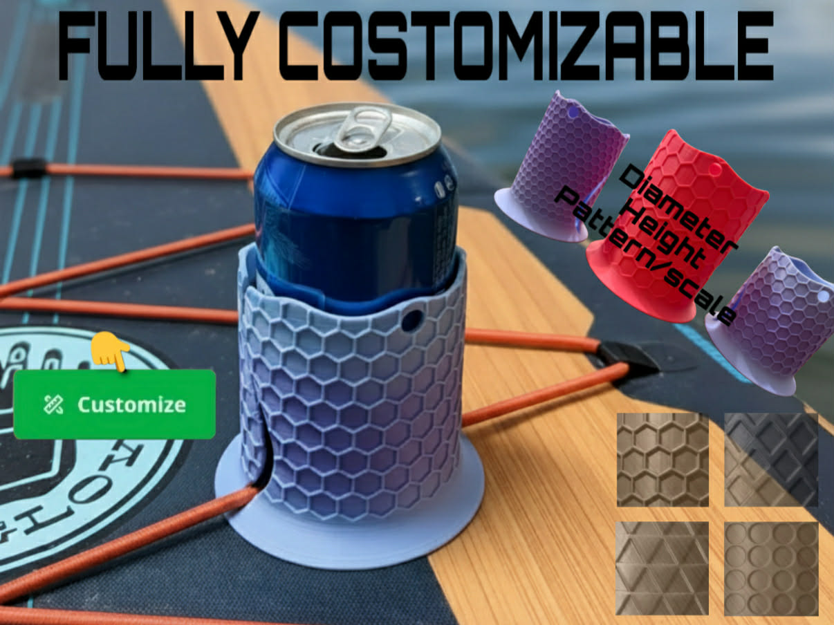 Fully Parametric Paddleboard/SUP Drink Holder