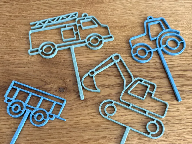 Tractor, Excavator + Fire Truck (w/ or w/o stake)