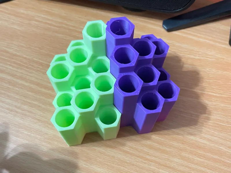 六邊形蜂巢筆筒.工具架.筆架.Hexagon_Pen_Holder