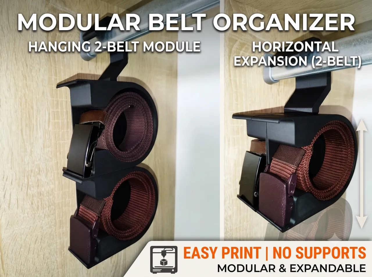 Modular Belt Organizer - Versatile Belt Storage view 2