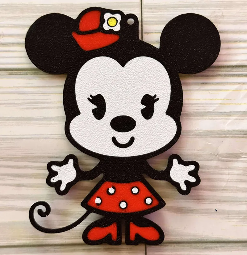 Chibi Mini mouse with keychain hole