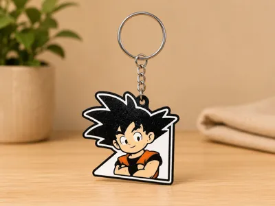 Goku Fan Art Keychain – Crossed Arms Pose