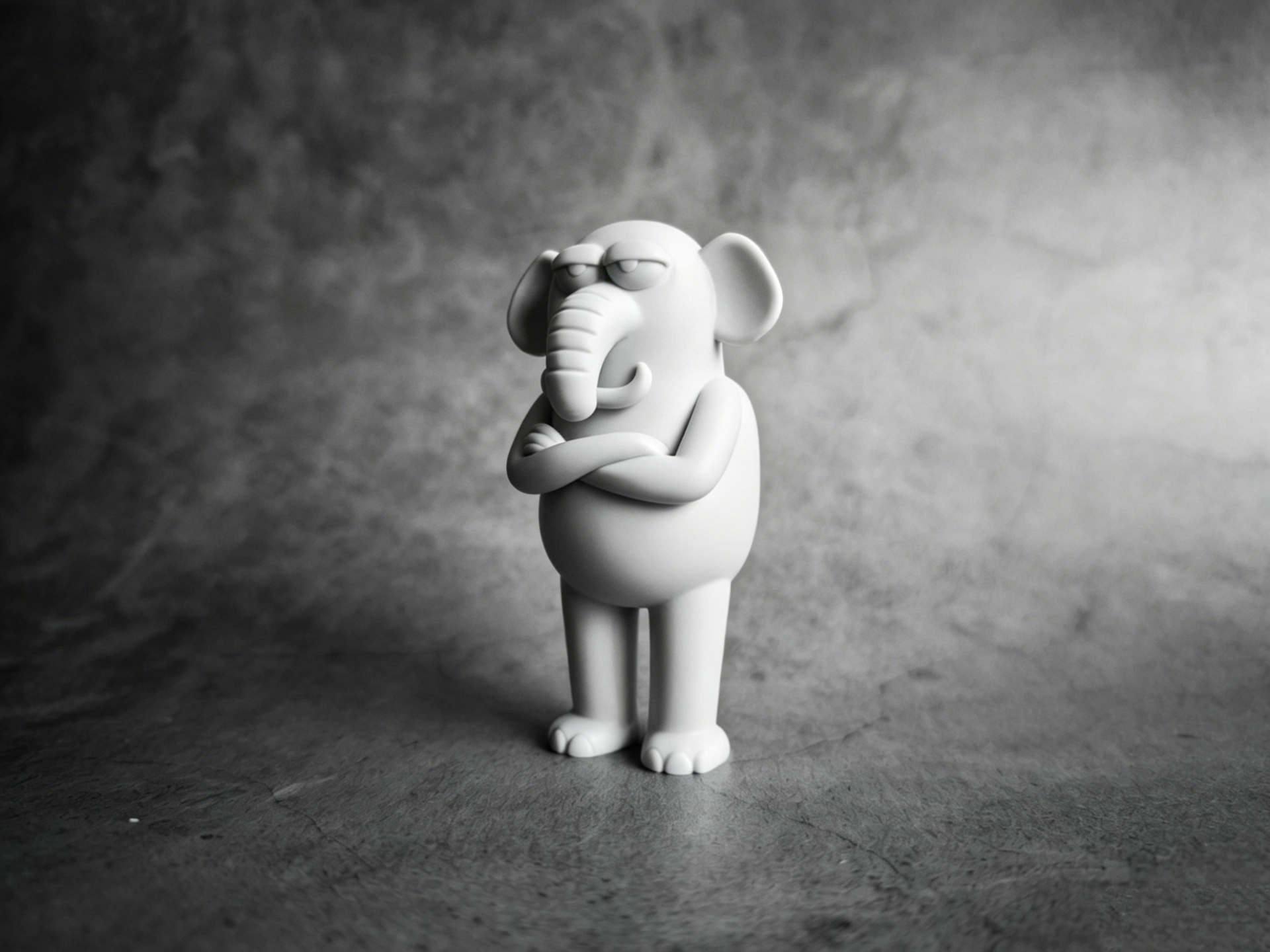 Depressed Elephant - Desk Toy Decoration  Ornament