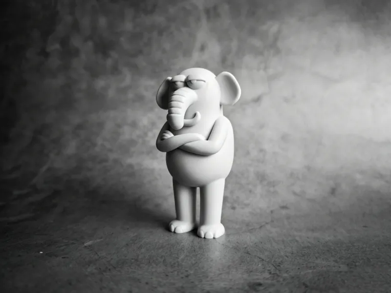 Depressed Elephant - Desk Toy Decoration Ornament