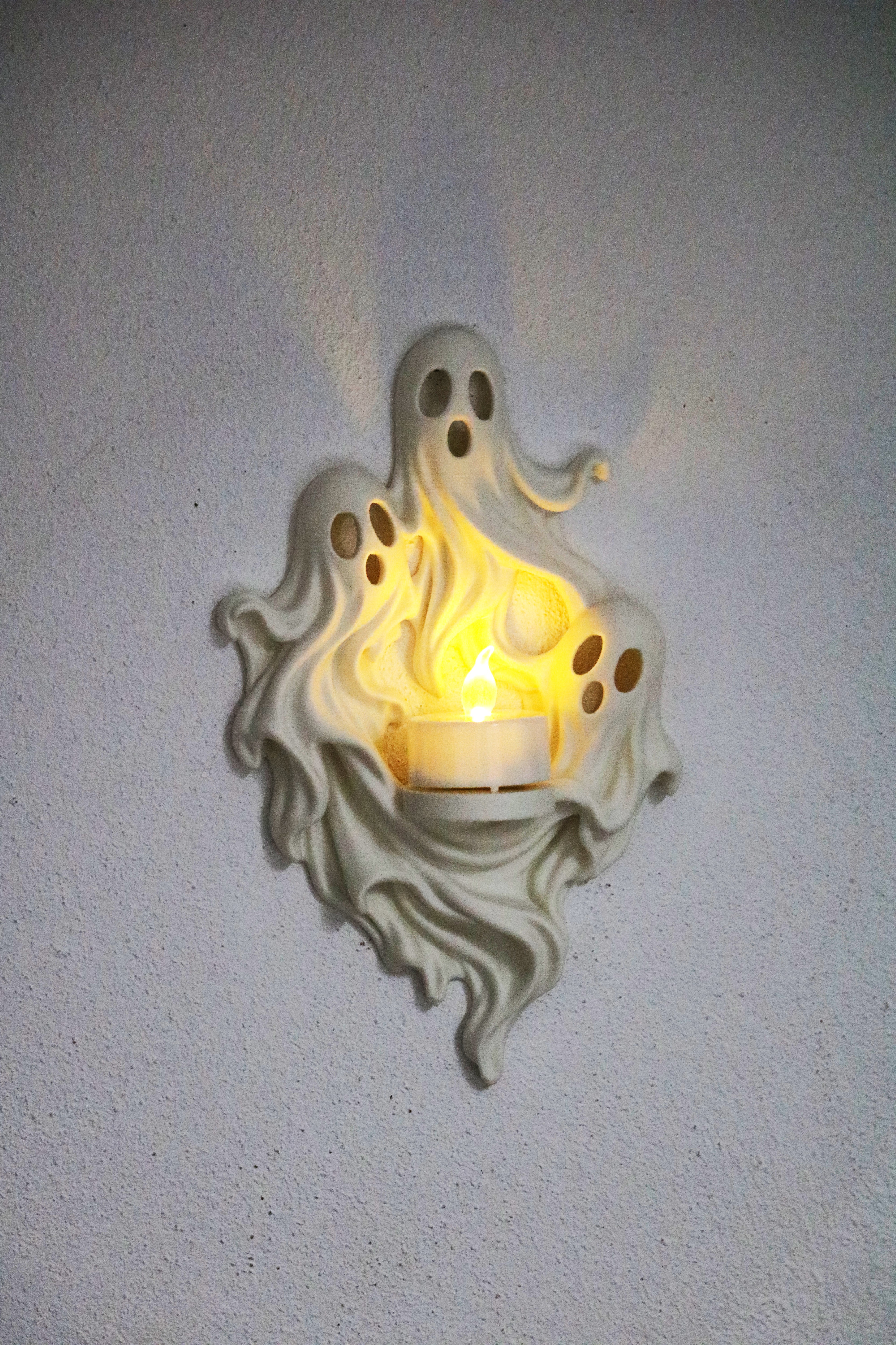 Ghost Swirl Wall Candle Holder - 1