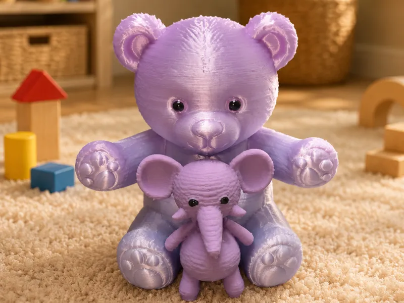Cute Teddy with Toy Elephant