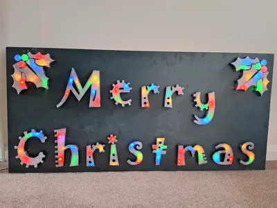 Merry Christmas illuminated sign