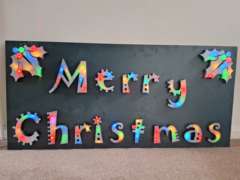 Merry Christmas illuminated sign