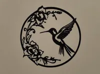Décoration murale colibri et fleurs — photo 1