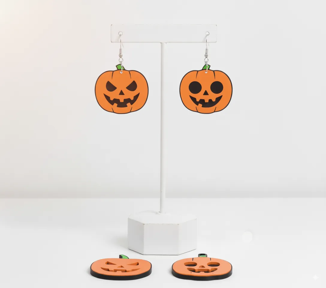 Pendientes calabaza halloween view 4