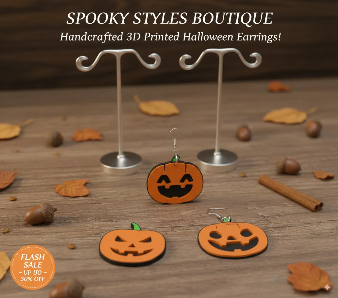 Pendientes calabaza halloween view 3