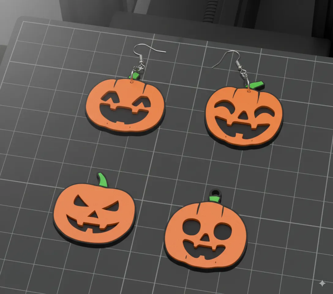Pendientes calabaza halloween view 2