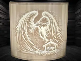 Heilige Nacht – Lithophane mit Engel und Krippe