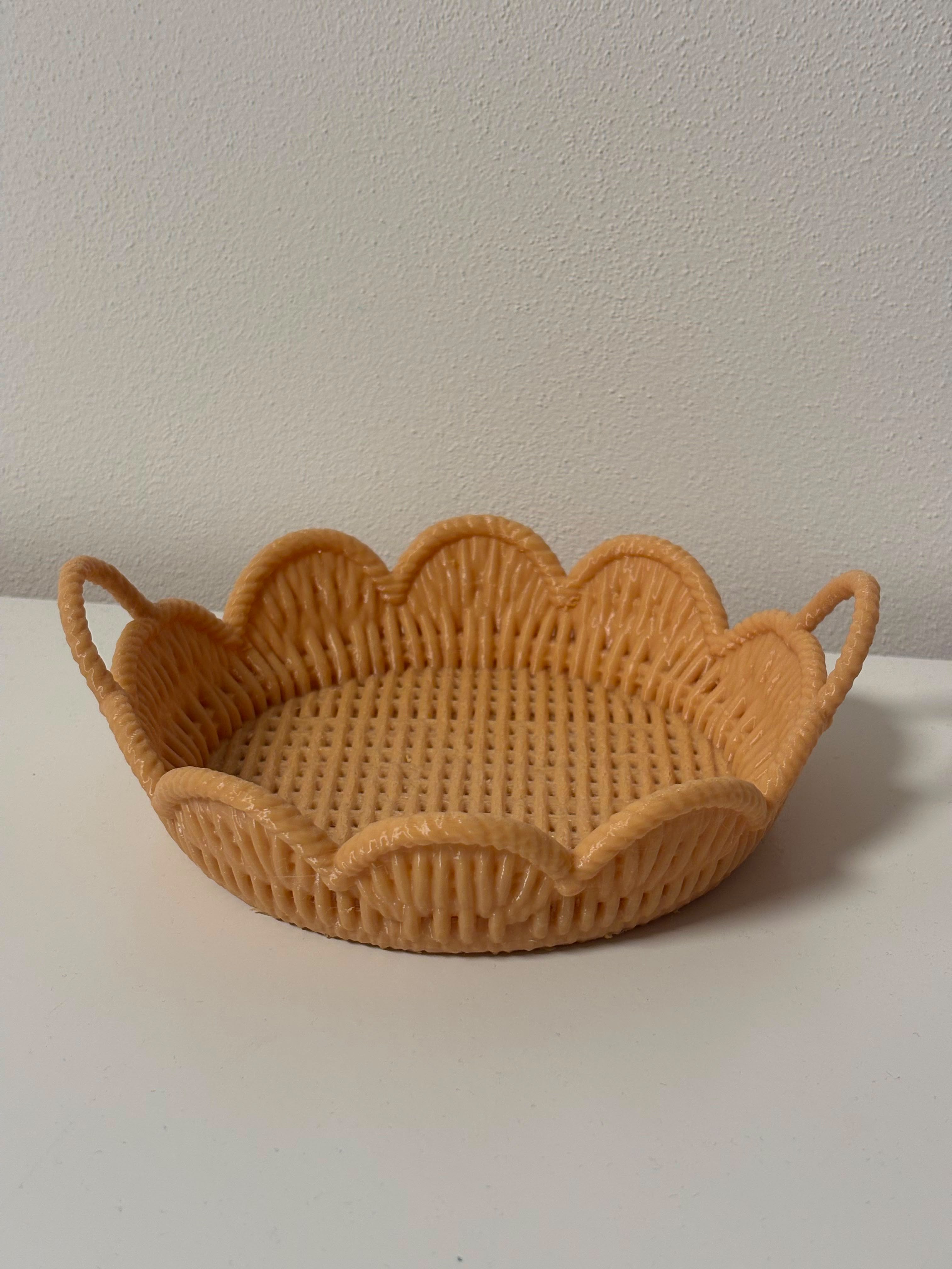 Woven Basket Tray – Rattan Style 3D Print - 1
