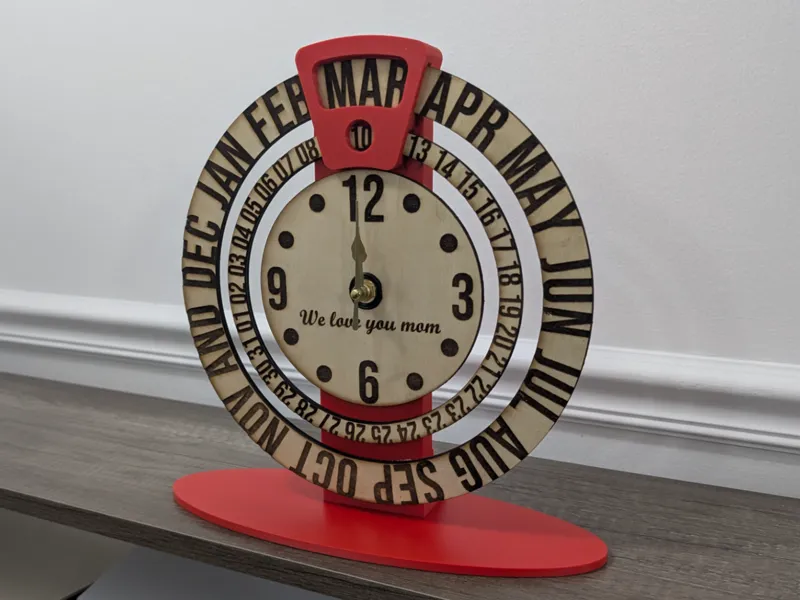 Mothers Day Clock with calendar (3D print)