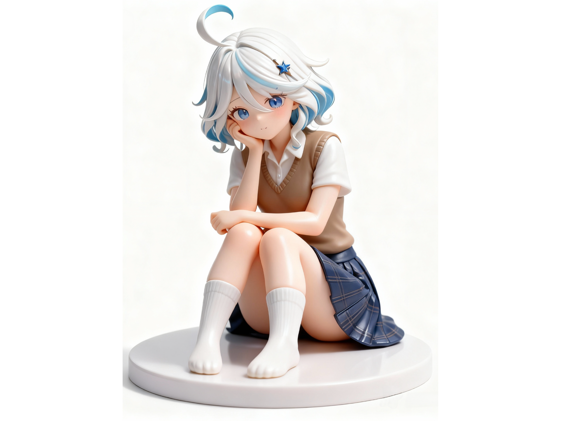 Miniatura 3 do modelo 3D 《原神》芙宁娜坐姿手办 高18cm 已分件 超级易上色 一盘打完 多色打印 AMS