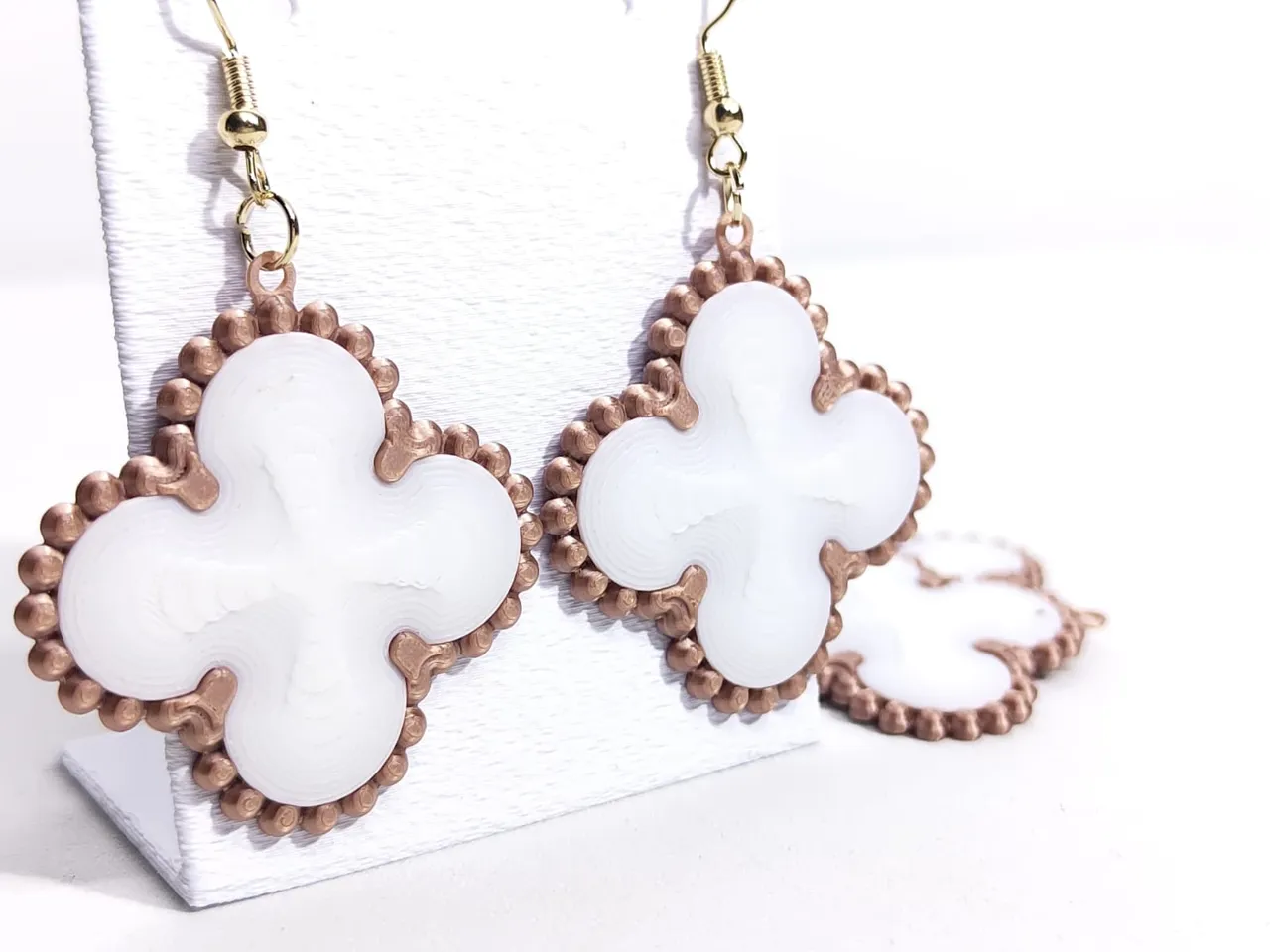 Inspired by VanCleef Arpels style earrings jewelry view 2