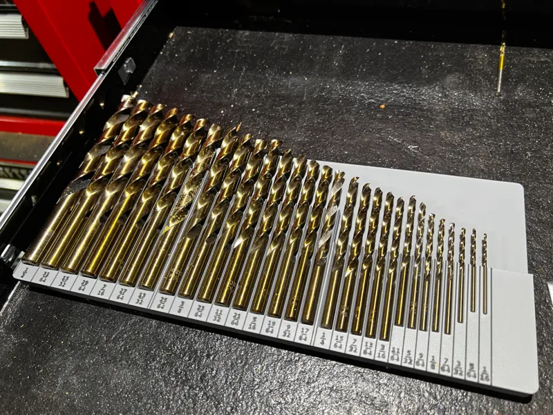 Gridfinity Drill Bit Toolbox Organizer - Split