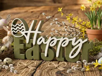 Schriftzug "Happy Easter" Deko