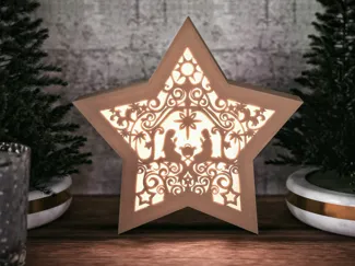 Shadow Nativity Scene Star - Christmass house deco