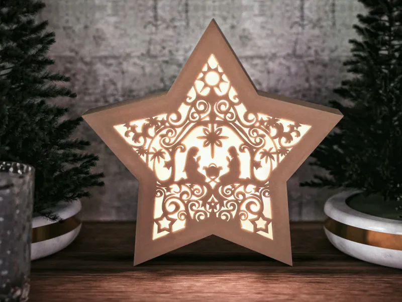 Shadow Nativity Scene Star - Christmass house deco