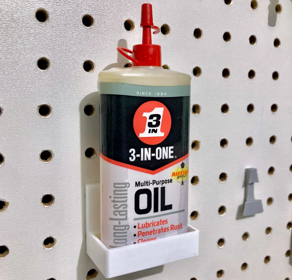 Support pegboard pour flacon d'huile 3-en-1