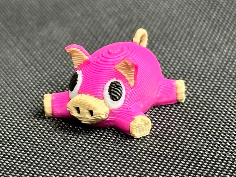 Pudgy Pig Keychain - tiny decor - farm town