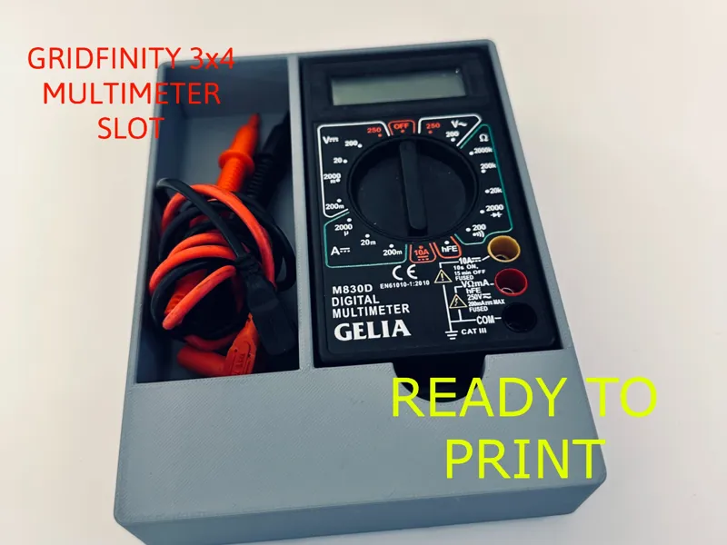 Gridfinity 3×4 Multimeter Holder