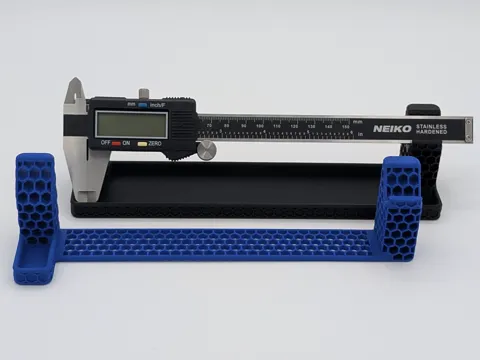 Bandeja organizadora: Simple Hexagon Caliper Stand - With & Without Tray — referencia de MakerWorld