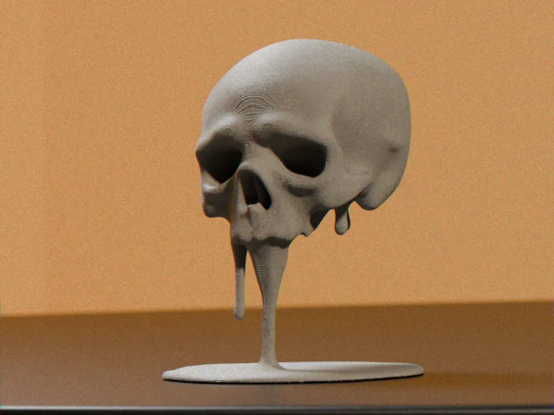Melting Skull Decor - Minimalist Modern Art