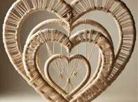 Cadre macramé triple cœur — photo 1