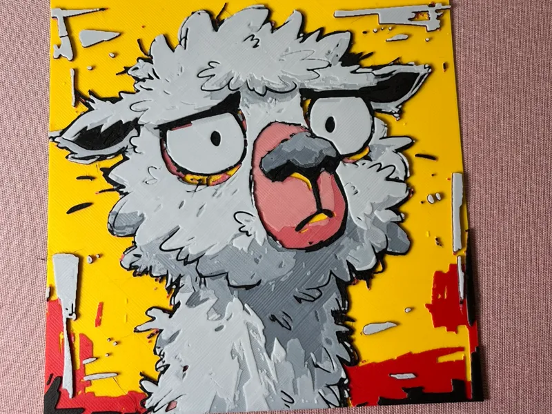 Cartoon Lama - Hueforge