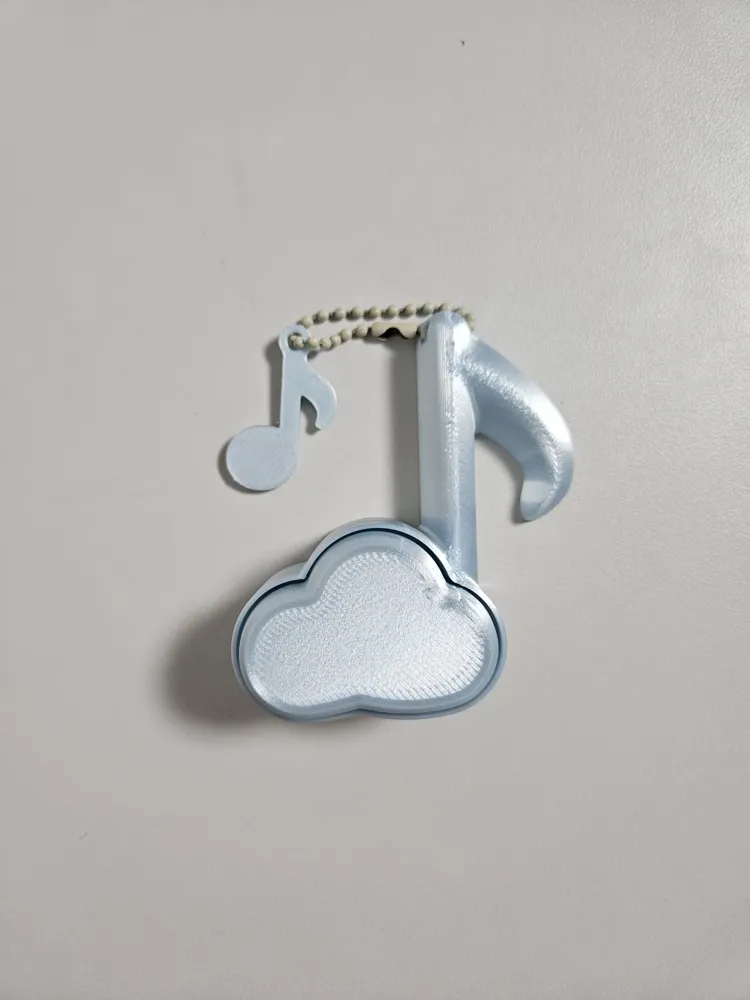 Cloud Musical Note LED Clicker Keychain - Free 3D Print Model - MakerWorld