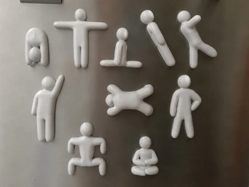 New poses  - Meccha Chameleon fridge magnets