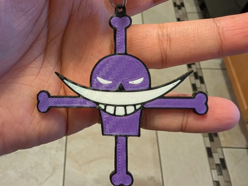 One Piece Ace's Whitebeard pirates Tattoo Keychain