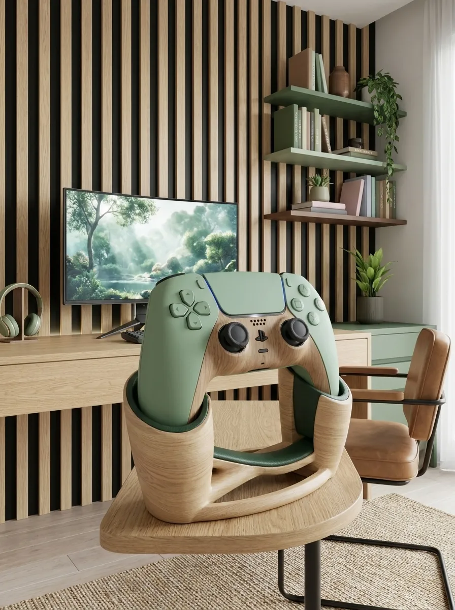 PS5 CONTROLLER STAND - SPLINE GRIP - Free 3D Print Model - MakerWorld