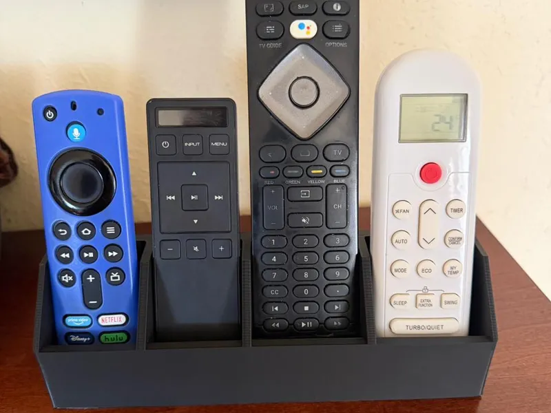 4 Slot Remote Control Holder (2 Small + 2 Large)