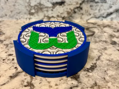 Hartford Whalers Hexagon Coaster