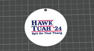 HAWK TUAH ROUND KEYCHAIN//EARRINGS