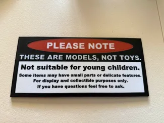 Vendor Sign - Models Not Toys