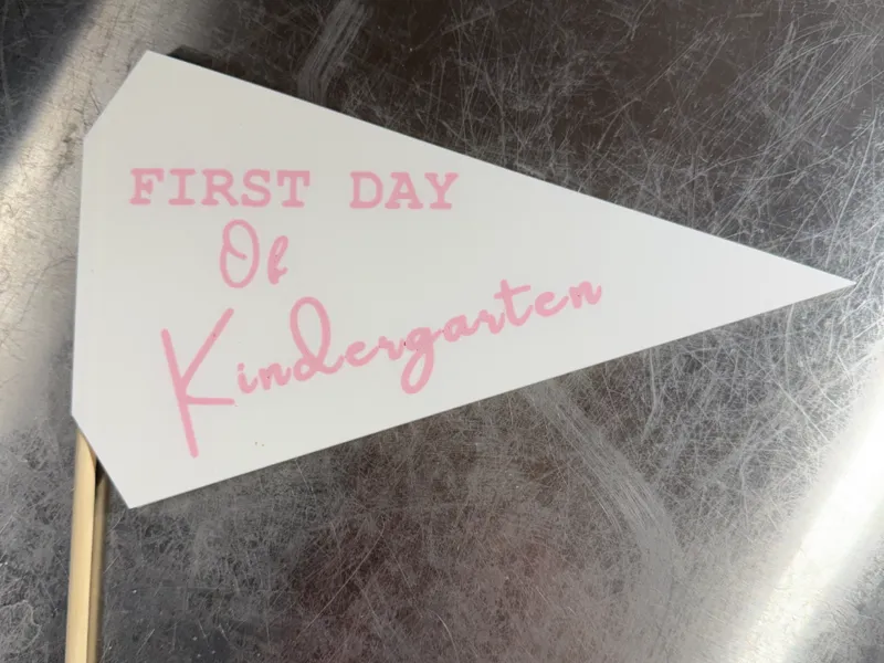 First Day of Kindergarten Pennant Flag