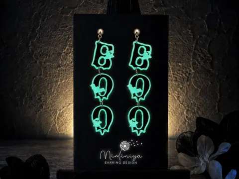 Pendientes: BOO! Glow Ghost Earrings — referencia de MakerWorld